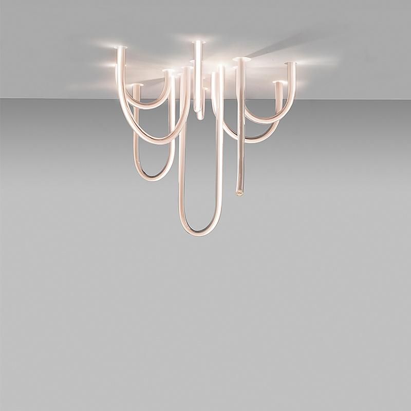 Modern U-Shaped Tube Ceiling Pendant Lamp for Living Room Dining Room