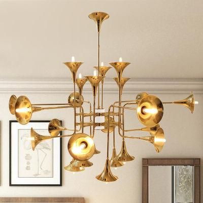 Modern Gold Instant Pendant Light with Horn Lampshade for Indoor Home Decoration (WH-AP-66)