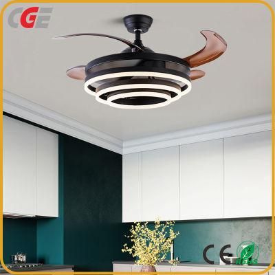 Bladeless Ceiling Fan with LED Light Remote Control Modern for Home