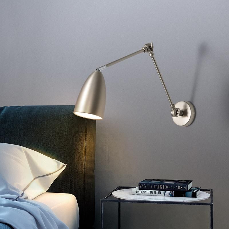 Wall Lamp Black and White Gray Retractable Study Retro Style Lamp