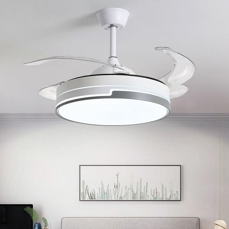 Hot Sale Modern New Style Absorb Dome Light Invisible Fan Chandelier Living Room Ceiling Fan Lamp