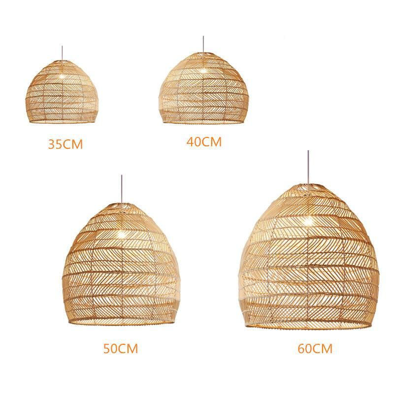 Handmake Rattan Lamp Vintage Hanging Lamps Loft Living Room Dining Room Wicker Ceiling Light (WH-WP-21)