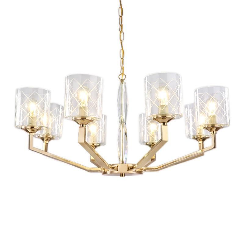 Modern Clear Glass Ball Iron Decoration Chandelier