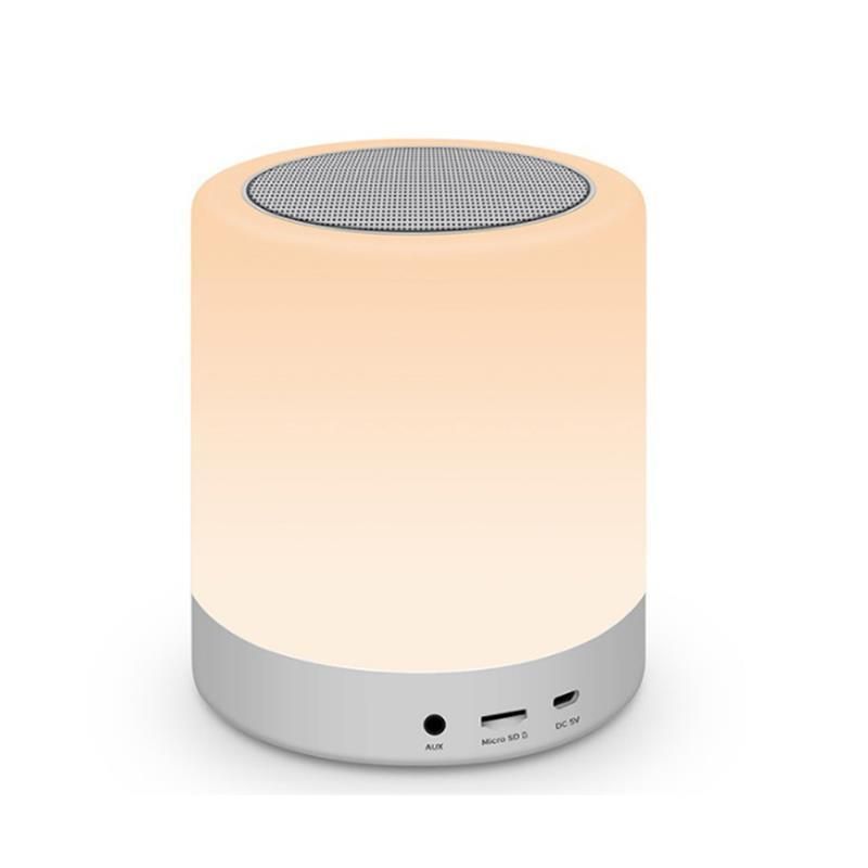 LED Smart Portable Bedside Table Lamp Color Night Light with Wireless Music Lighting