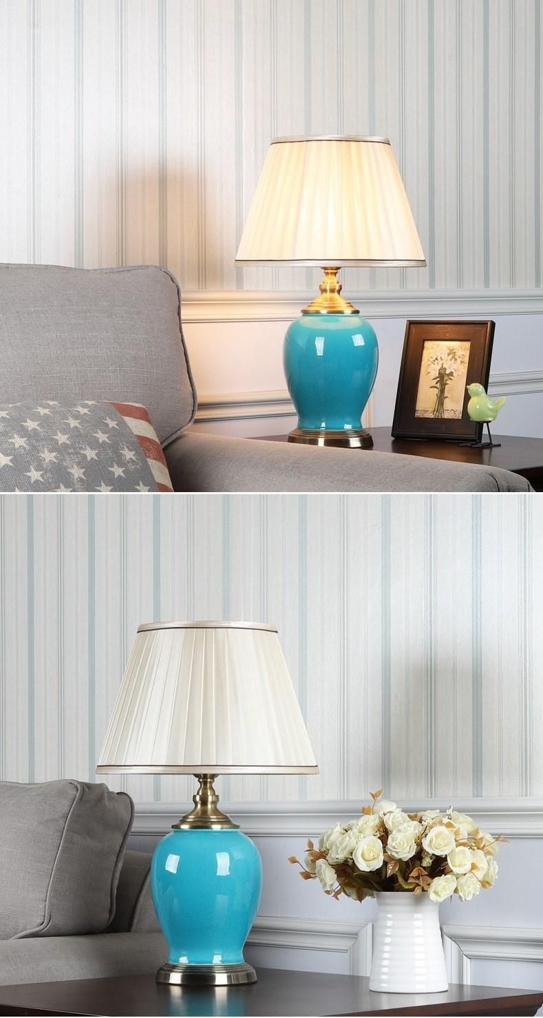 Modern Jingdezhen Ceramic Table Lamp Bedroom Bedroom Dimming Room