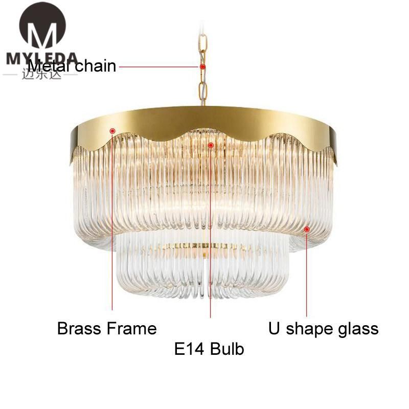 Decorative Art Design Interior Design Glass Strip Decorative Ceiling LED Pendant Lamp