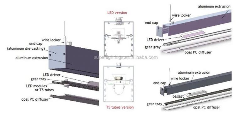 Adjustable Ceiling Light Linear Fitting with Different Size