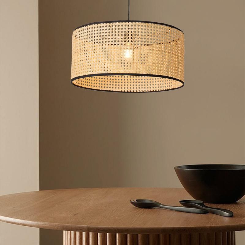 Vintage Rattan Lamp Pendant Lights Farmhouse Style Handmade Restaurant Round Ball Chandelier (WH-WP-50)
