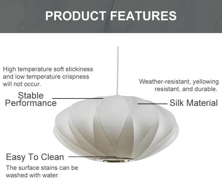 Professional Supplier Postmodern Silk Lampshade Cocoon Lanterns Pendant Lamp for Restaurant