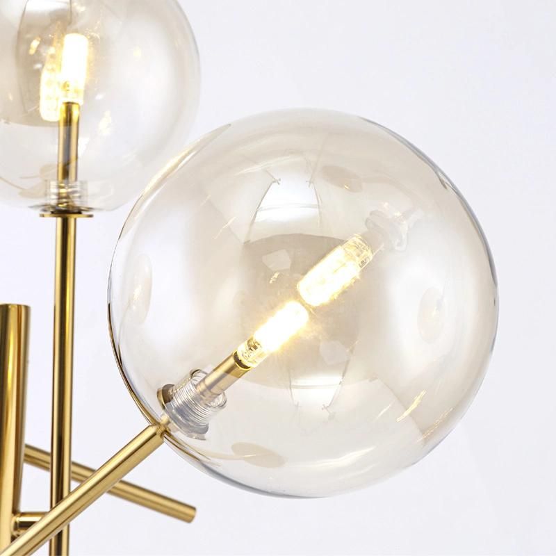 Modern Floor Lamp G4 Amber Glass Floor Lamps Standing Light Glass Shade Metal Base Standing Lamp (WH-MFL-71)