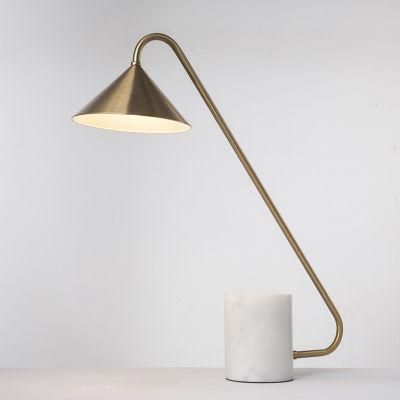 Home Modern Gold Metal &amp; Marble Desk Table Lamp Light