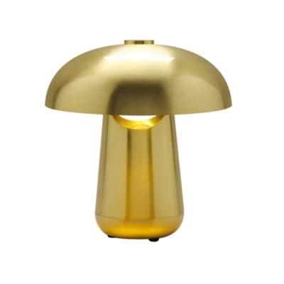 Simple Metal Mushroom Plated Table Lamp Living Room Bedside Lamp Designer Iron Art Electroplated Table Lights Home Decor