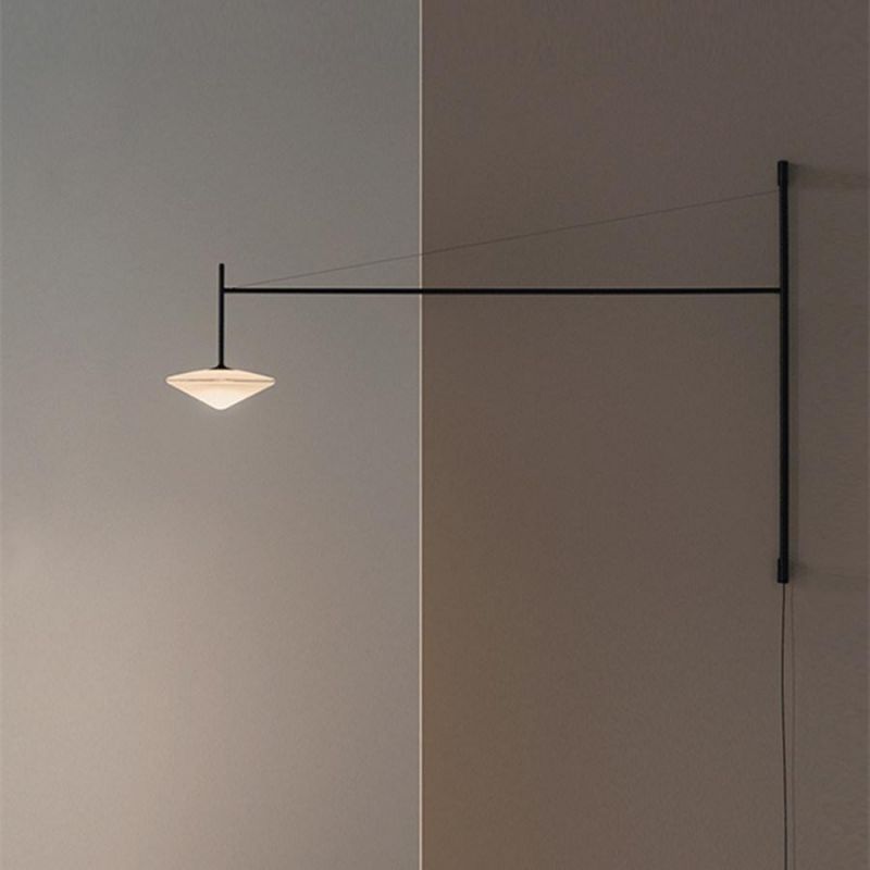 Nordic Glass Wall Light Designer Minimalist Black Arm Adjustable Villa Hall Background Restaurant Wall Lamp (WH-AP-151)