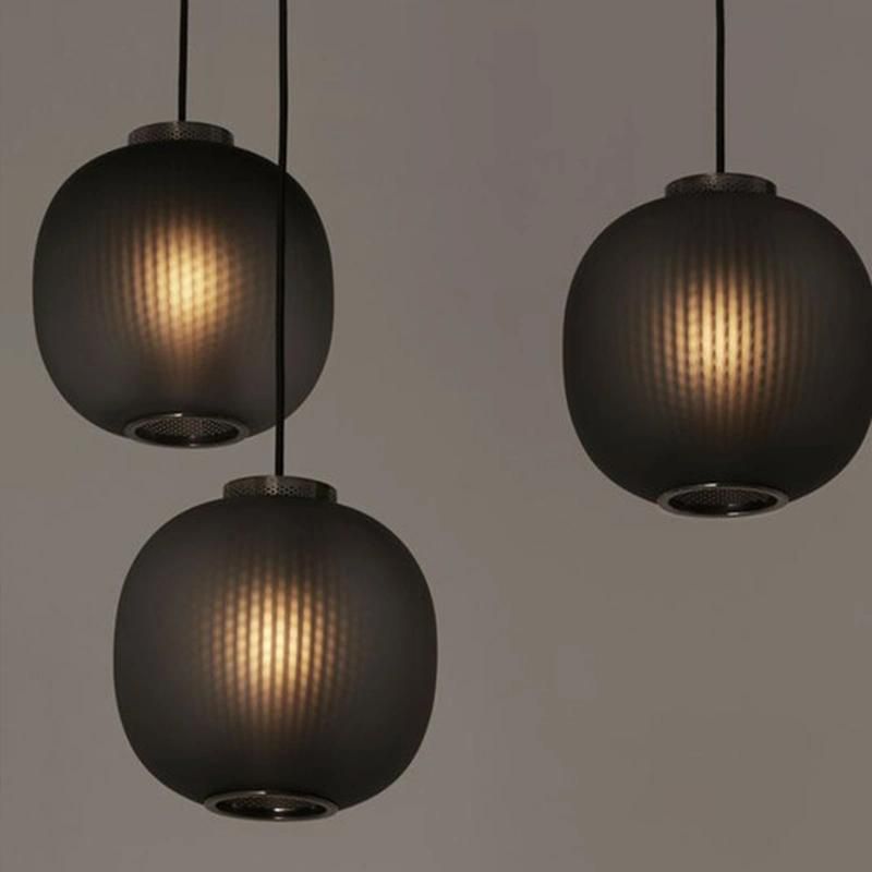 Retro Simple Glass Pendant Light Black White Lamp LED Home Restaurant for Living Room Pendant Lamp (WH-AP-136)
