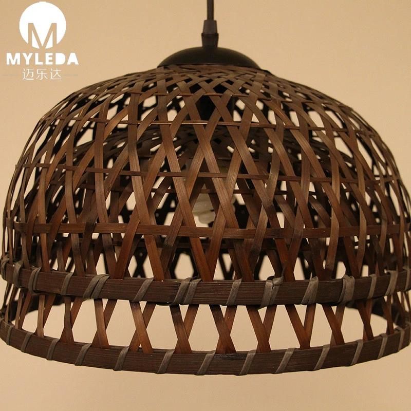 Home Decorative Bamboo Chandelier Wood Ceiling Light Hanging Pendent Lamp