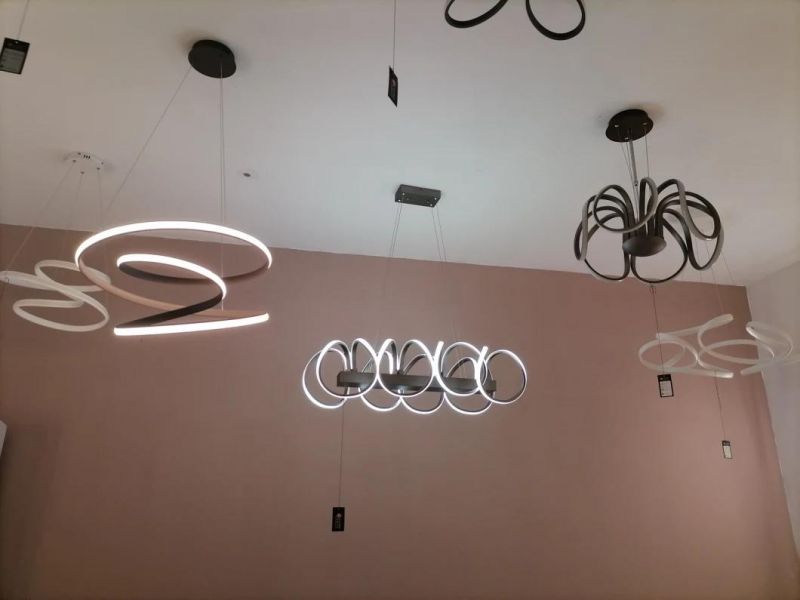 Modern Aluminum Chandelier Simple Design Coffee or Black Color