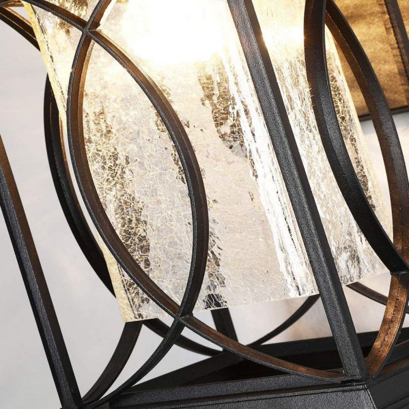 Modern Outdoor Wall Light Exterior Light Fixtures Black Aluminum with Crack-Like Glass Create Gorgeous Lighting Effects UL and IP65 Waterproof Wall Sconce