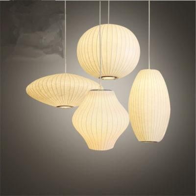 Bubble Saucer Lamp White Silk Cloth Pendant Light Dining Room Clothing Shop Cloth Restaurant Pendant Hanging Lamp