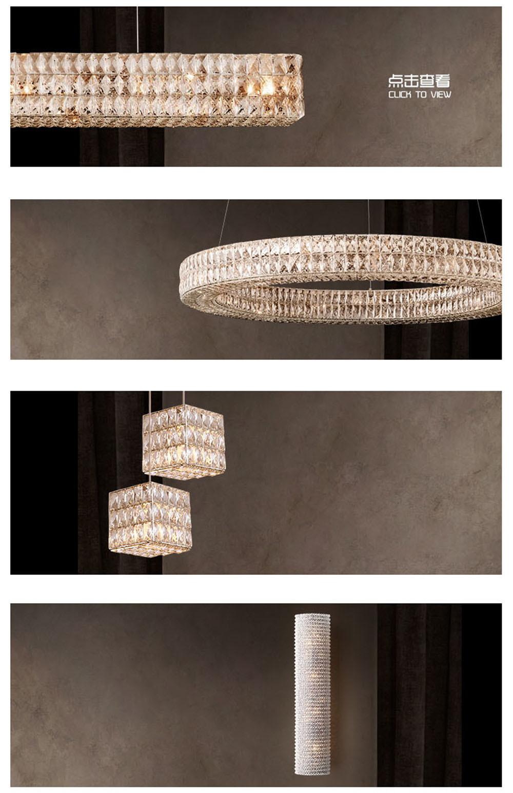 Modern Custom Made Hanging Crystal Chandelier
