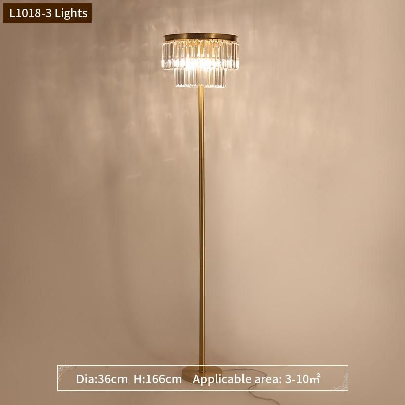 Crystal Table Lamp Floor Lamp Light Luxury Modern Creative Lighting Living Room Bedroom Gold Floor Lamp (WH-MFL-80)