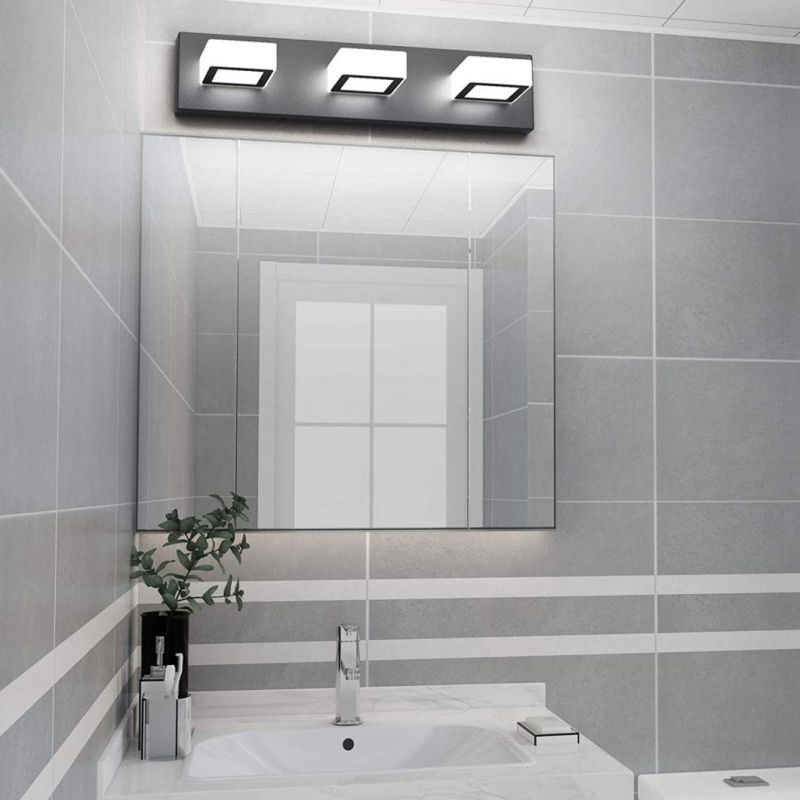 LED Modern Black Bathroom Vanity Lights Acrylic Modern Black Bathroom Wall Lighting Fixtures