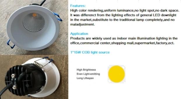 LED Embedded 15W COB Downlight (Wd-Dl-9088-15W)