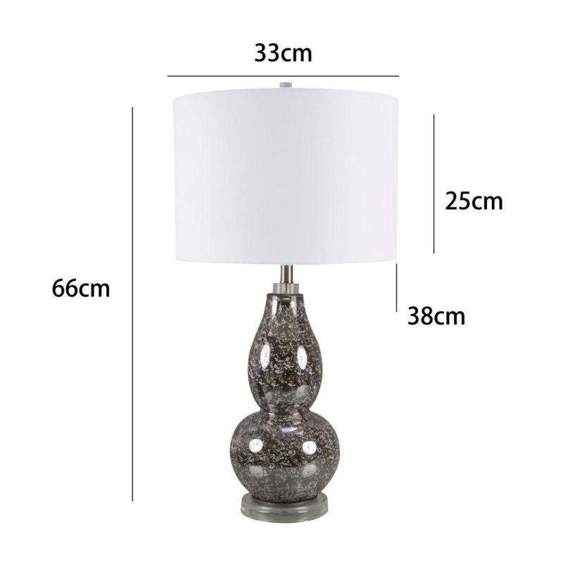 Silver Metal Texture Gourd Base Lighting Interior Decoration Table Lamp