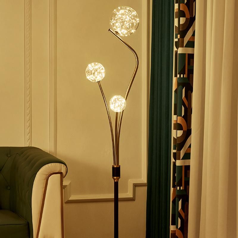 Nordic Starry Standing Light Living Room Golden Bedroom Vertical LED Floor Lamp