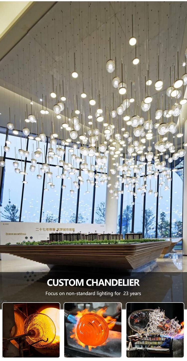 Professional Quality Villa Commercial Center Modern Luxury Glass LED Chandelier Light