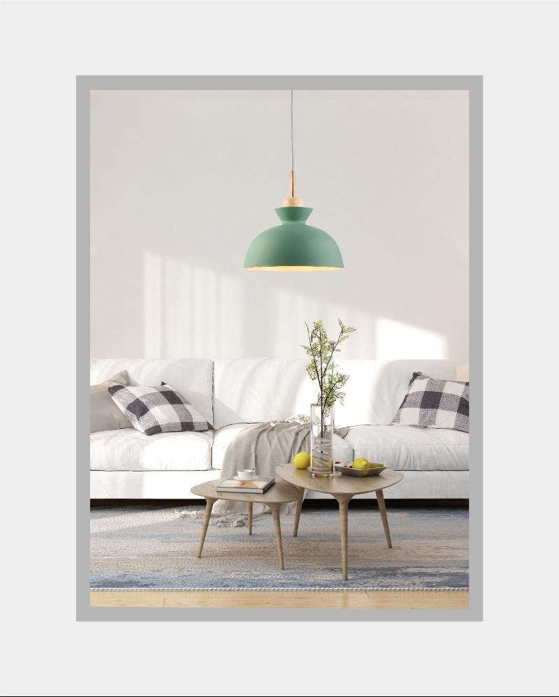 Home Decorative metal and oak Chandelier Interior pendant Lamp