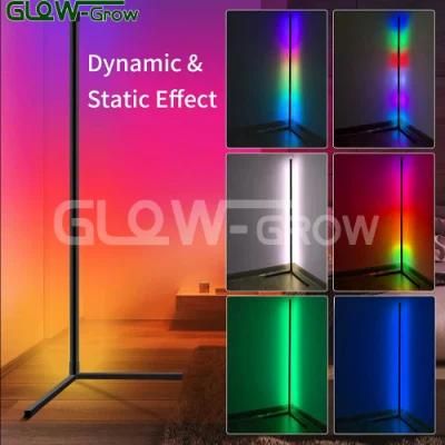 Tuya System Color Changing LED Standing Corner Floor Light for Living Room House Bedroom Home Decoration