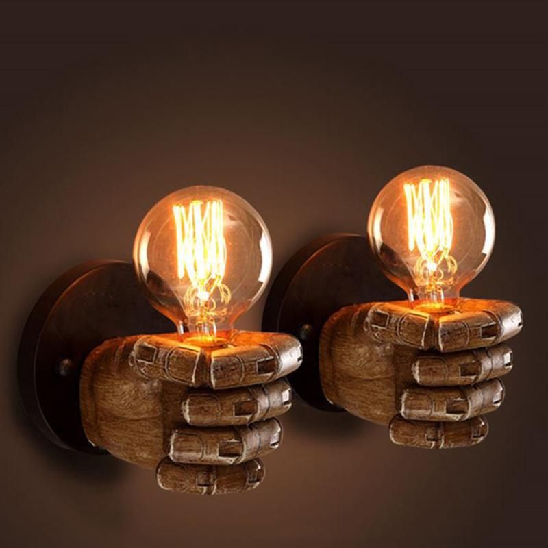 LED Retro Wall Lamp Cafe Bedroom Creative Fist Resin Light Wall Mounted LED Lamps (WH-VR-19)