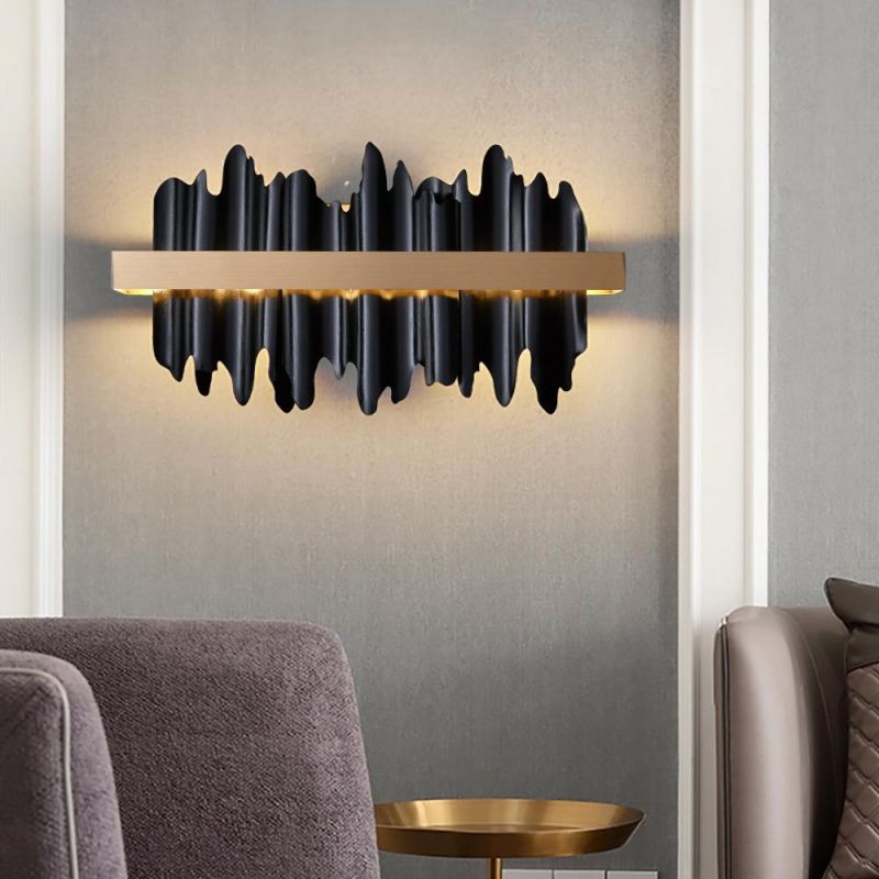 Modern LED Wall Sconce Light Gold/Black Bedroom Living Room Luxury Wall Light (WH-OR-67)