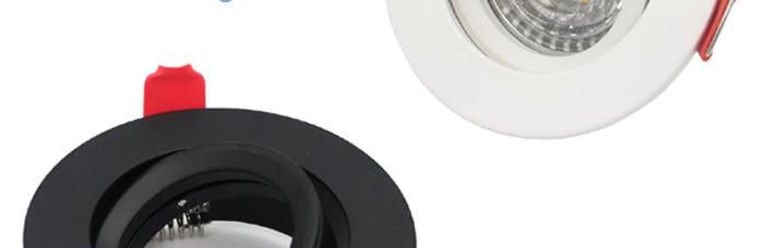 Black Round Tilt Lighting Fixture GU10 MR16 Downlight Housing Holder (LT2208)