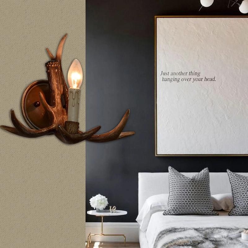 Personality Antler Art Wall Lamp Parlor Study Corridor Aisle Decorative Sconce Restaurant Cafe Bar Wall Mounted Lighting (WH-VR-71)
