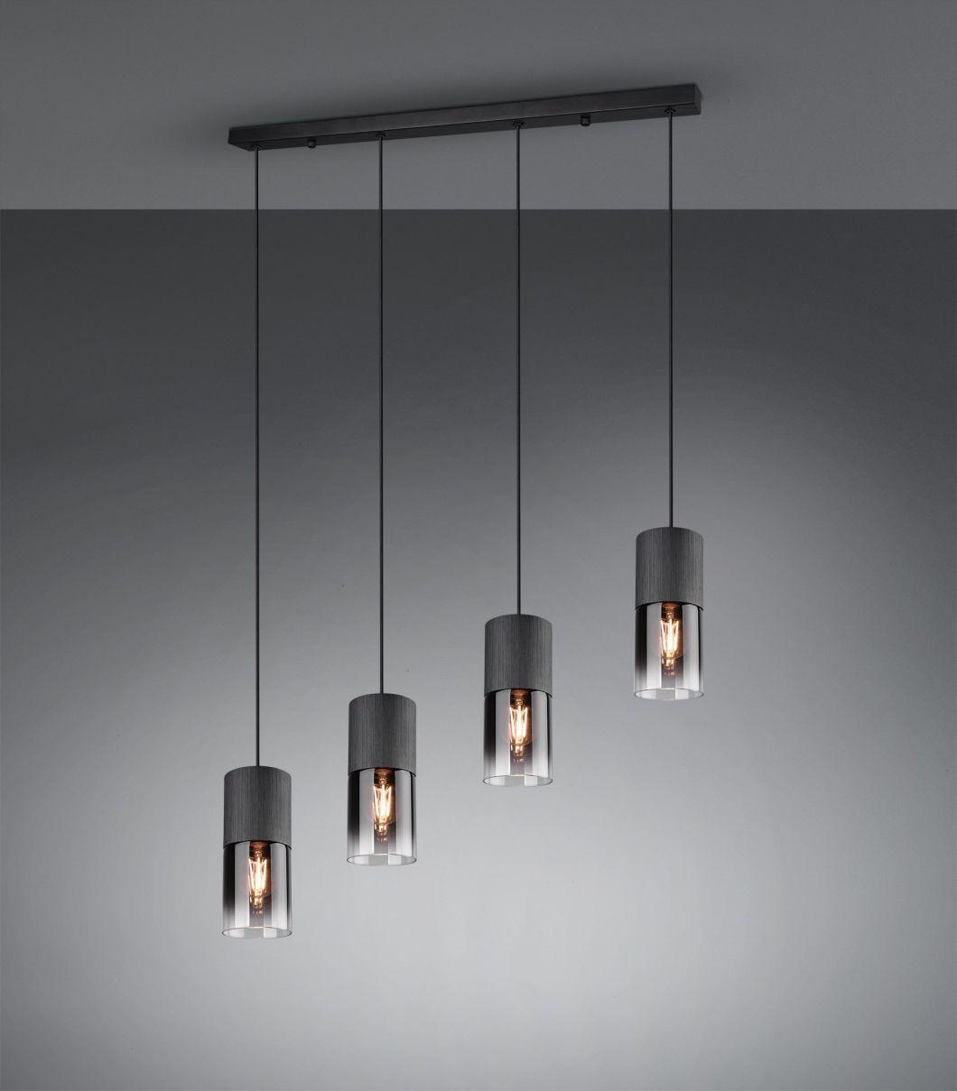 Modern Metal Hanging Light Home Dining Lighting E27 Bulb Fancy Black Glass Pendant Lamp