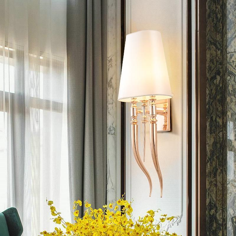 Indoor Modern Lighting Fabric Iron Wall Sconce Classic Wall Lamp for Hotel