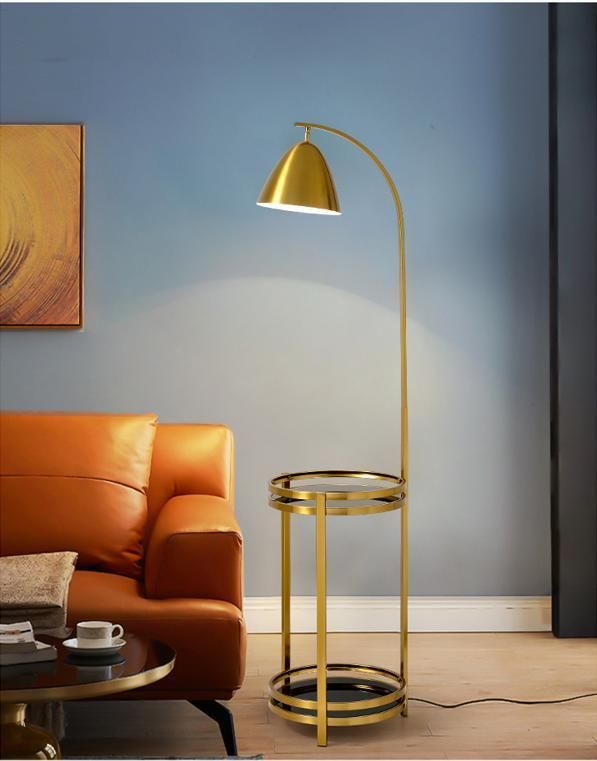 Marble Base Decorative Interior LED Modern Floor Standing Lamp Unique Desk Floor Light Standing Home Decoration Tray Lighting Floor Lamp with Table