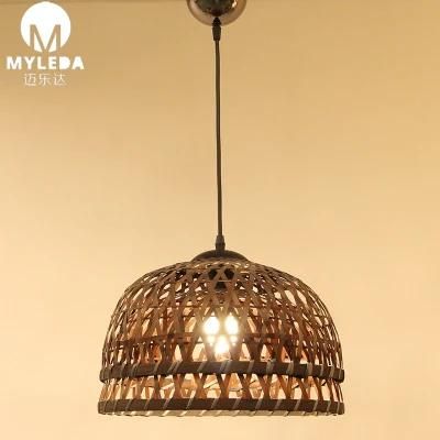 Home Decorative Bamboo Chandelier Wood Ceiling Light Hanging Pendent Lamp