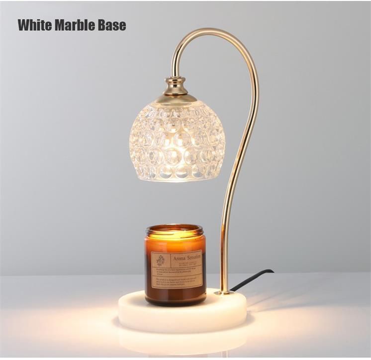 Luxury Solid Wood and Marble Base Aromatherapy Lamp Melting Wax Lamp Candle Essential Oil Lamp