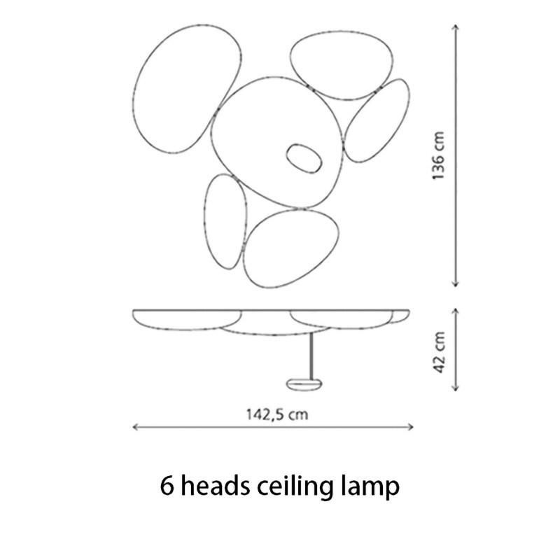 Skydro Electrified Ceiling Light Silver Lamp LED Glass Ceiling Lights Luxury Metal Mercury Ceiling Lamp (WH-MA-193)