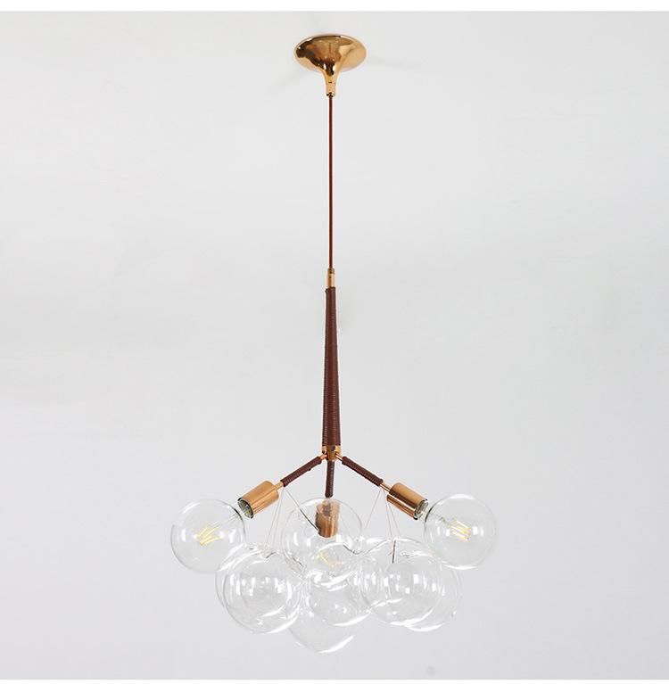 Tpstar Lighting Nordic Transparent Glass Ball Chandelier Living Room Bedroom Bedside Lamp Dining Room Lamp Chandelier