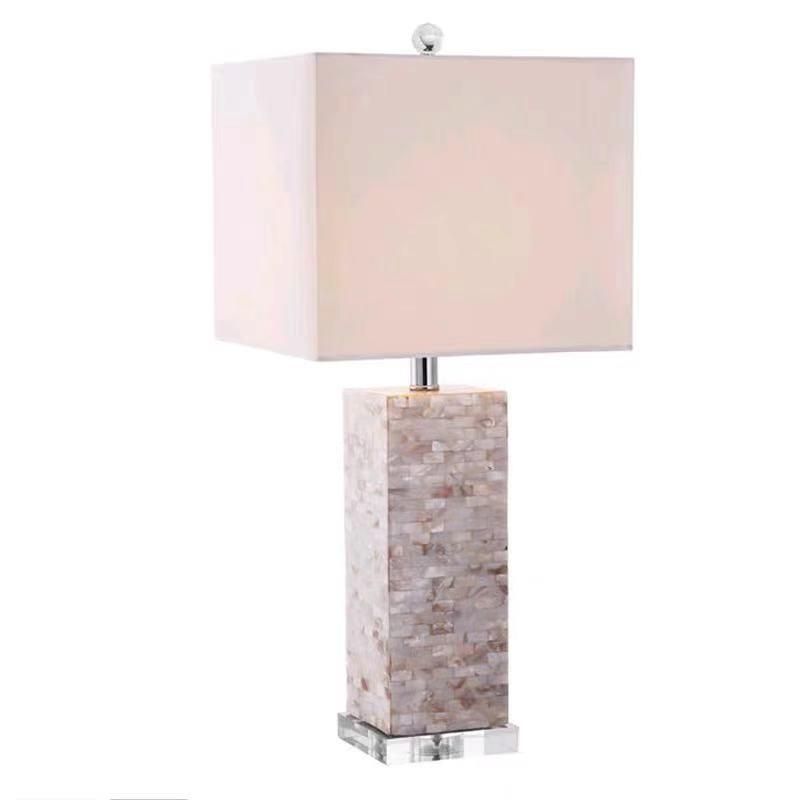 American Country Square Shell Table Lamp Simple Modern Model Room Creative Personality Living Room Bedside Lamp