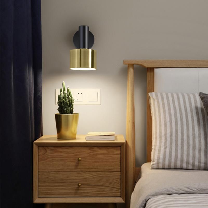 Nordic Brass Light Luxury Bedside Lamp Modern Living Room Bedroom Wall Lamp