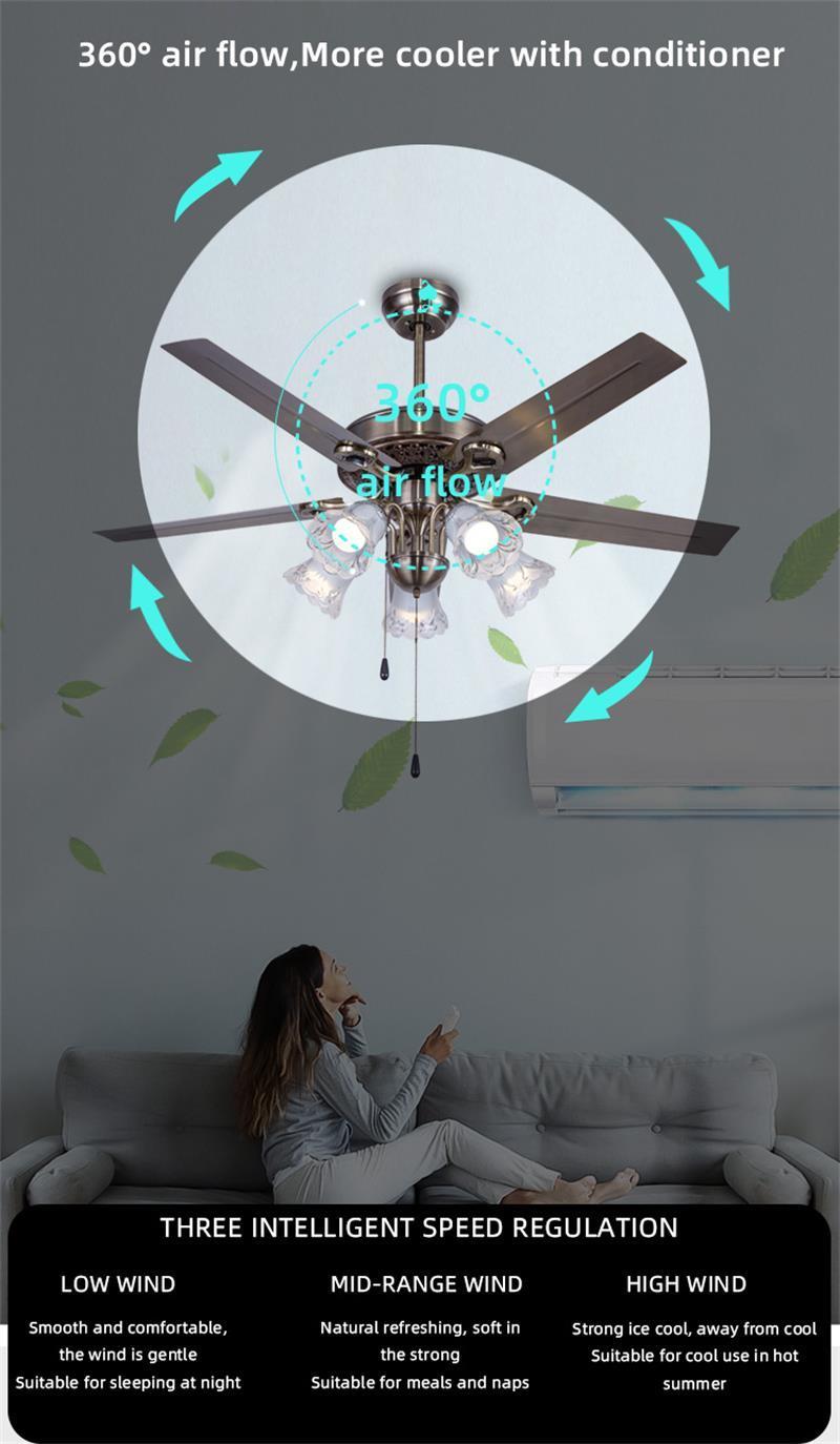 Nordic Modern Fashion Indoor Lighting Bedroom LED Ceiling Fan