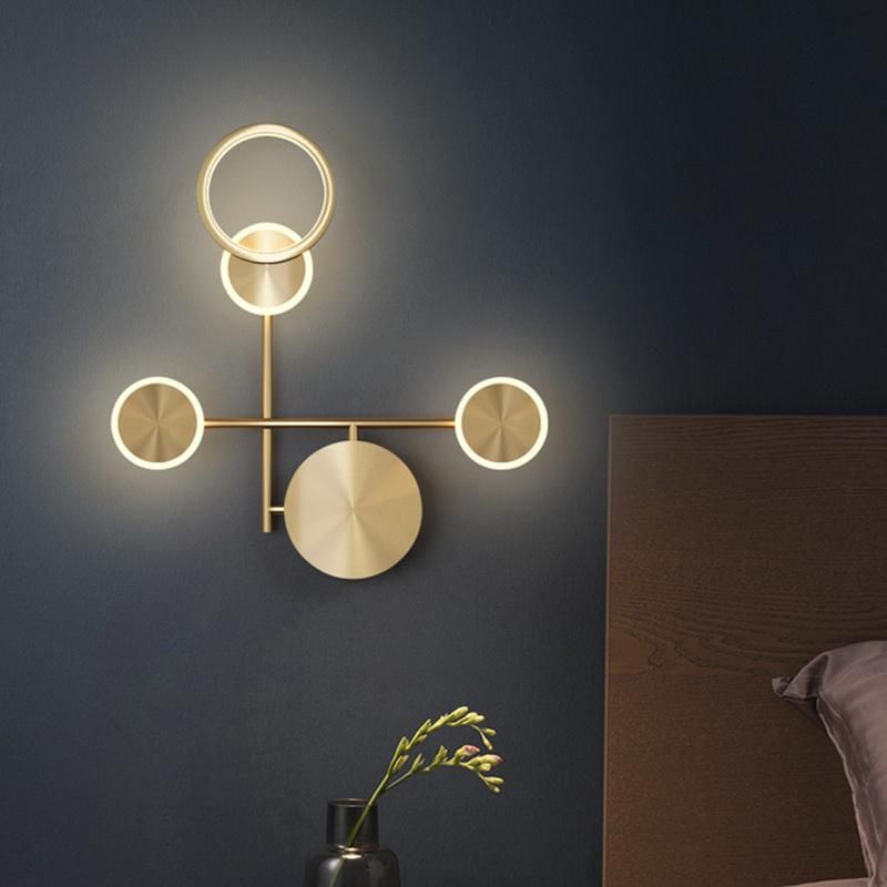 All Copper Bedroom Lamp Nordic Creative Modern Living Room Wall Lamp