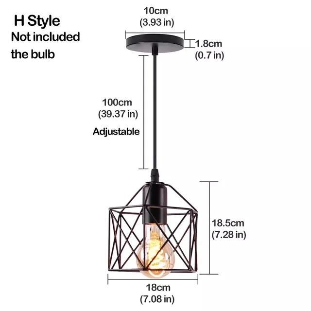 Nordic Pendant Lights Modern Industrial Vintage Iron Art Cage Hanging Ceiling Lamp E26 E27 LED Bulb Holder