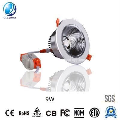 High CRI 97 Ceiling Lighting Recessed Hotel Project IP64 7W 12W Round COB LED Downlight