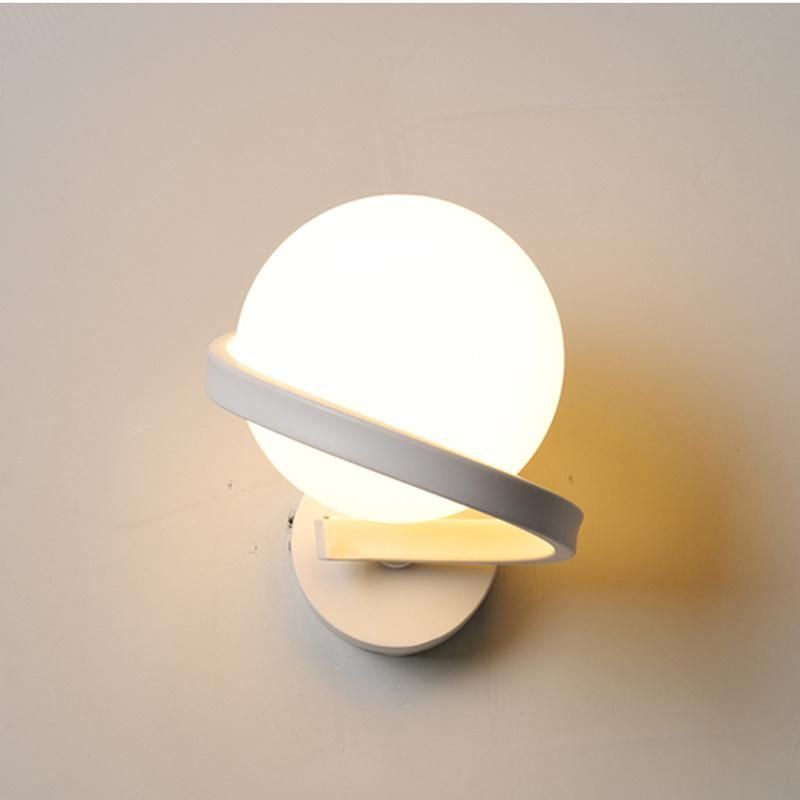 Simple and Modern Creative LED Bedroom Bedside Lamp Wall Lamp Staircase Hallway Glass Light