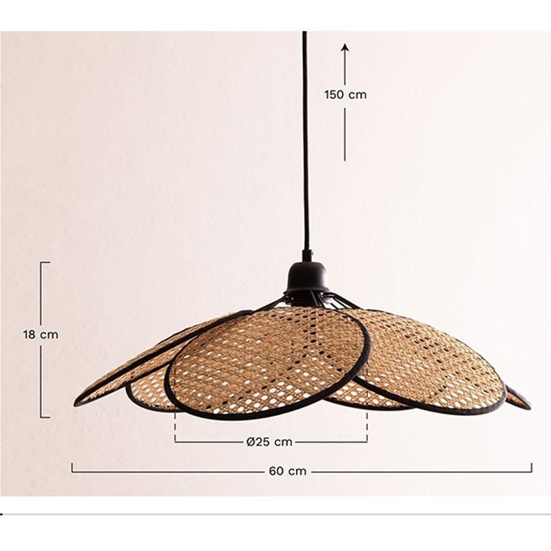 Art Rattan Chandelier for Living Room Dining Room Balcony Porch Bar Lighting Creative Japanese Lamps (WH-WP-56)